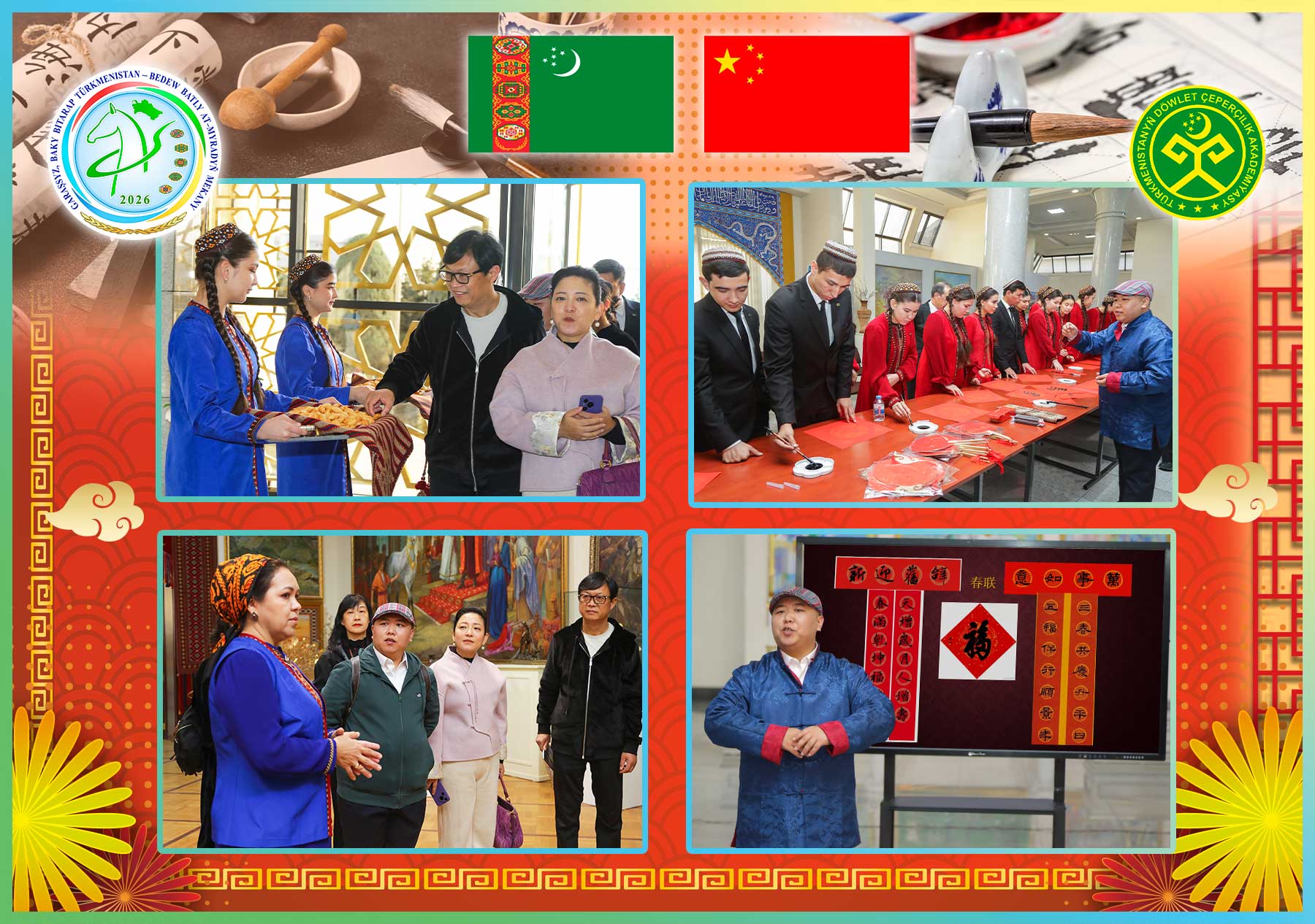 Hytaýyň sungat wekilleriniň kalligrafiýa boýunça ussatlyk sapagy